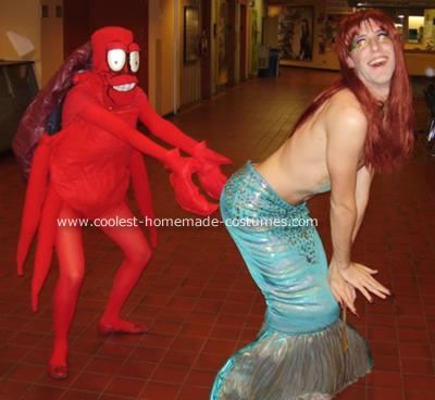 Sebastian the Crab (Little Mermaid) My friend Alex and I wanted to be dressed as Ariel and Prince Eric from the Little Mermaid, but then I realized that Prince Eric's would not have been Sebastian Costume, Sebastian Crab, Ariel And Prince Eric, Crab Costume, The Little Mermaid Musical, Ariel Costumes, Little Mermaid Costume, Prince Costume, Prince Eric