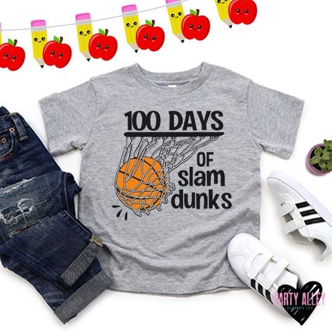 Excited to share this item from my #etsy shop: 100 days of slam dunks shirt | 100th day of school | 100 days school shirt | Boys 100th day | Girls 100th day | Basketball 100 days of dunks 100 Day Of School Shirt, 100days Of School Shirt, 100 Days School, 100 Day Of School, 100 Days Of School Shirt, Cedar City, 100th Day Of School, Boys Basketball, School Tees