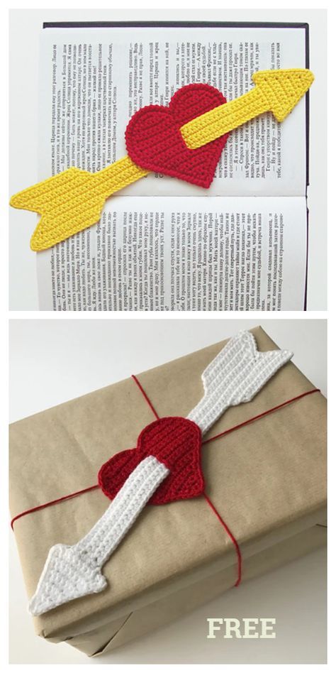 Higher Love Bookmark Free Crochet Patterns - DIY Magazine Crochet Arrow Pattern, Crochet Arrow, Bookmarks Crochet, Placemats Pattern, Crochet Bookmarks Free Patterns, Crochet Book Cover, Crochet Valentine Patterns, Crochet Valentine, Bookmark Crochet