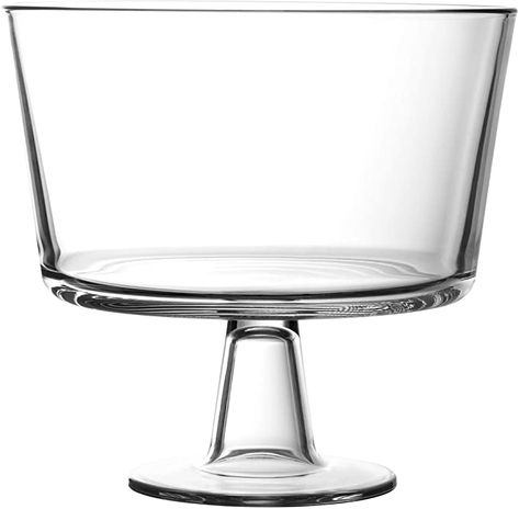 Amazon.com | European Trifle Bowl with Pedestal, Round Dessert Display Stand for Laying Cakes, Pastries or Baked Goods, Modern Design with Crystal-Clear Borosilicate Glass, X Quart: Cake Stands Trifle Bowl Centerpiece, Easy Trifle, Trifle Dessert Recipes, Royalty Art, Berry Trifle, Dessert Display Stand, Trifle Dish, Cake Stand With Dome, Trifle Bowl