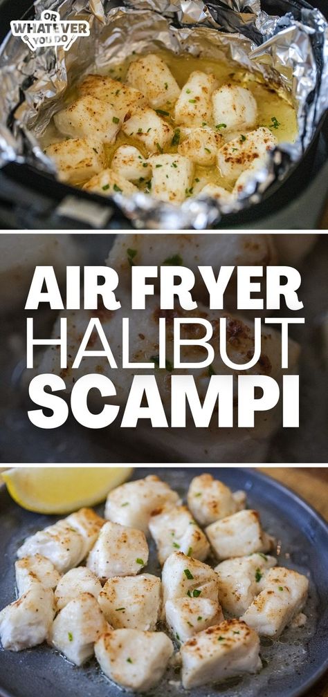 Air Fryer Halibut Scampi Best Halibut Recipes, Fish Dishes Recipes, Awesome Appetizers, Halibut Recipes, Big Families, Scampi Recipe, Amazing Appetizers, Simple Dinner, Bariatric Recipes