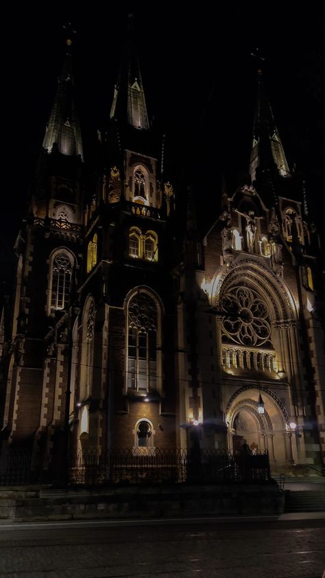 night aesthetic of Lviv, cathedral Ukraine Aesthetic, Lviv, Night Aesthetic, Ukraine, Iphone Wallpaper, Collage, Iphone, Travel, Pins