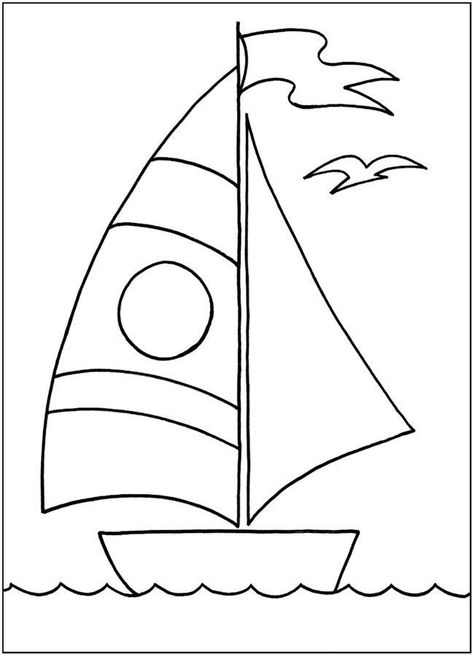 Boat Cartoon, Cartoon For Kids, Baby News, Basic Drawing, Kids Coloring, Art Drawings For Kids, Applique Patterns, The Boat, String Art