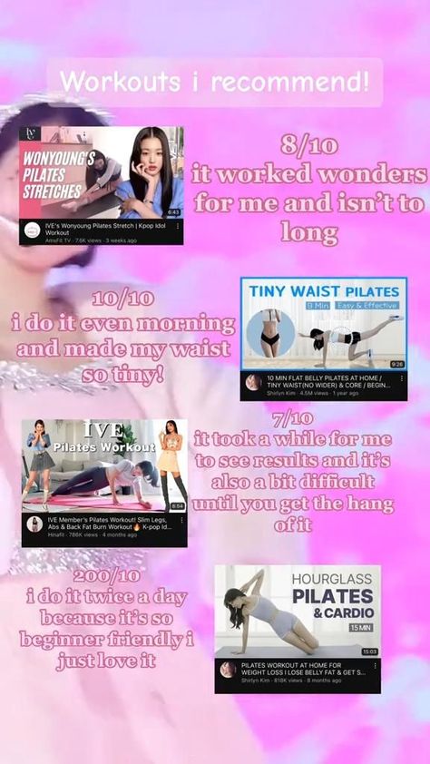 cr: uiuv.maya on tt #wonyoung #wonyoungism #weightloss #kpop #kpopdance #ive #glowup #2024glowup #selfcare #selflove #wonyoungmotivation #aesthetic #health #healthtips #thatgirl Small Rib Cage Workout, Wonyoung Workout Routine, Kpop Workouts Exercises, K Pop Workout Routine, Wonyoung Workout, Wonyoung Body Goals, Wonyoungism Workout, Angel Workout, Kpop Workout