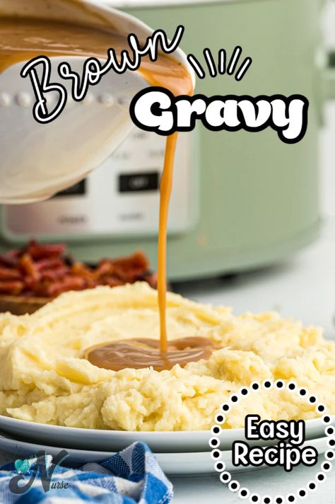 How to make Brown Gravy that is thick and delicious without any meat drippings. Homemade Brown Gravy is perfect to go over mashed potatoes and meatloaf, and it is even good to use for a dip for french fries. Make Brown Gravy, Brown Gravy Recipe Easy, Easy Brown Gravy, Homemade Brown Gravy, Best Instapot Recipes, Brown Gravy Recipe, Gravy For Mashed Potatoes, Sausage Gravy And Biscuits, Over Mashed Potatoes