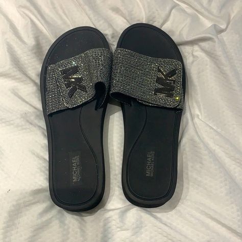 Michael Kors Slides Michael Kors Slides, Girly Shoes, Michael Kors Shoes, Slides, Michael Kors, Wardrobe, Closet, Fashion Tips, Clothes Design