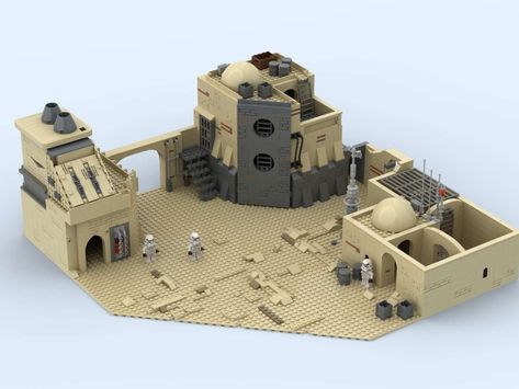 Lego Tatooine, Lego Landscape, Lego Diorama, Sand People, Lego 4, Lego Army, Mos Eisley, Lego Inspiration, Lego Creative