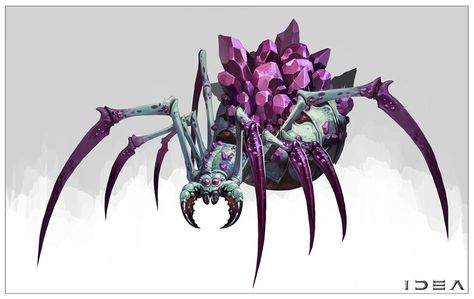 Crystal Creature, Spider Art, Dnd Monsters, Fantasy Beasts, 다크 판타지, Monster Concept Art, D&d Dungeons And Dragons, Fantasy Creatures Art, Fantasy Monster