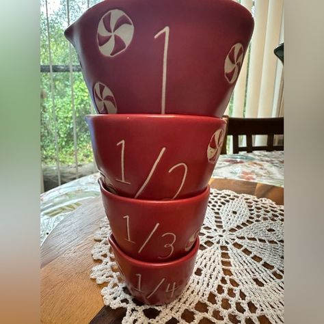 ceramic Christmas peppermint’s candy measuring cups Christmas Peppermint, Measuring Cups Set, Ceramic Christmas Trees, Cups Set, Peppermint Candy, Ceramic Christmas, Christmas Candy, Measuring Cups, Cupping Set