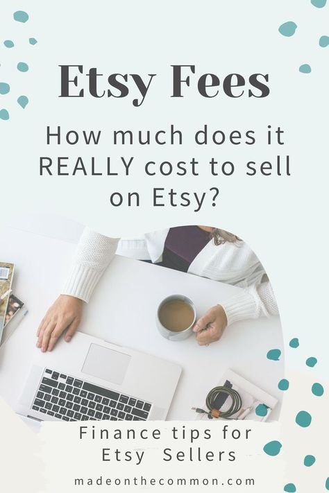 Laptop image with text Etsy Fees - how much does it really cost to sell on Etsy from Made on the Common Bookkeeping Templates, Etsy Seo, Make Money Now, Big Thing, Etsy Business, Shop Ideas, Money Matters, Etsy Sales, Business Finance