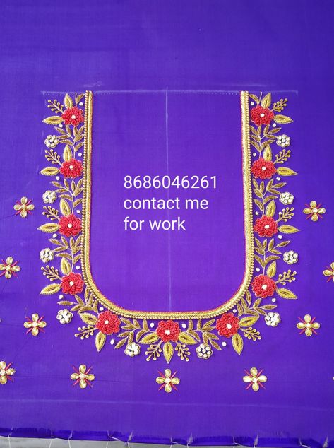 Magam Work Designs, Work Blouse Designs, Best Blouse Designs, Kids Blouse Designs, Cutwork Blouse Designs, Simple Embroidery Designs, Diy Embroidery Designs, Beadwork Designs, Embroidery Design Sets