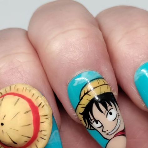 Stephanie 🌿 Nerdy Nail Artist 🍉 Support 🍉 on Instagram: "Straw hats! We've adventuring to be had... Any One Piece fans in the crowd?? I recently took on the endeavor of working my way through the series after really enjoying the live action on Netflix. My husband and I have managed to make it to 580 episodes, so little over halfway lol. Even my nine year old is liking the series. I wanted to do more with these but Luffy kept giving me trouble and my hands wouldn't stop shaking 🙄 also my first fully 3D piece! It took way longer than expected but I learned a lot! I hope you enjoy ☺️ #onepiece #onepieceanime #luffy #luffyonepiece #monkeydluffy #animenails #animeart #strawhatpirates #3dnailart #nailaddict #nailsofinstagram #nailpolish #nails #naildesign #nailart #nailartist #naillove #natu Luffy Nails, One Piece Nails Anime, Artist Support, Anime Nails, Straw Hats, Cute Home Decor, One Piece Luffy, 3d Nail Art, Monkey D Luffy