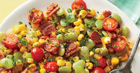 Classic Succotash Recipe | Southern Living Fresh Corn Recipes, Succotash Recipe, Fresh Tomato Recipes, Summer Veggies, Potluck Dishes, Summer Dishes, Healthy Veggies, Corn Recipes, Fresh Corn