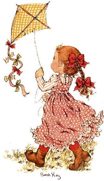 Sarah Kay Sara Key Imagenes, Sara Key, Sarah Key, Sara Kay, Go Fly A Kite, Postal Vintage, Sarah Kay, Vintage Drawing, Holly Hobbie