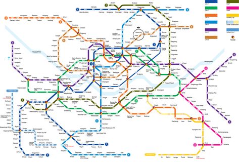 Transportation In Korea ♥︎ Seoul Subway Map, Korea Subway, Seoul Subway, Map Gallery Wall, Bus Map, Transport Map, Singapore Map, Korea Map, Diy Map