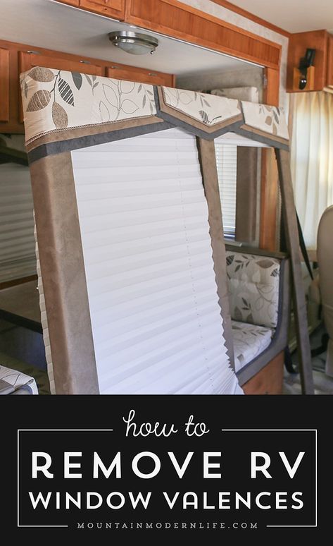 How to Remove RV Window Valances Window Valences, Valences For Windows, Rv Windows, Motorhome Remodel, Window Valances, Camper Trailer Remodel, Rv Camping Tips, Diy Camper Remodel, Rv Makeover