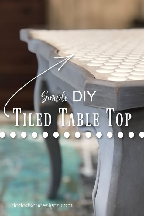 Tiled Table Top - Simple DIY Tile Top Table Makeover Diy Projects, Tile Top Dining Table, Unique Table Tops Diy, Painted Table Top Designs Diy, Diy Table Top Redo, Diy Tile Table Top, Diy Table Top Ideas, Diy Mosaic Table Top, Table Top Makeover