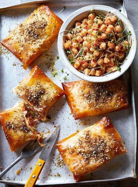 Sweet Potato And Chorizo, Sweet Potato Feta, Filo Pastry Recipes, Rick Stein, Roast Fish, Filo Pastry, Perfect Pancakes, Savory Pastry, Delicious Magazine