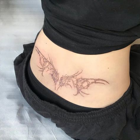 Kiss Tattoo On Neck, Lower Back Tattoo Ideas, Cute Tramp Stamp Tattoos, Cute Tramp Stamp, Back Tattoo Designs, Back Tattoo Ideas, Lower Back Tattoo Designs, Lower Back Tattoo, Kiss Tattoos