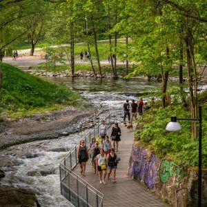 Nedre Foss Park by Norconsult « Landscape Architecture Platform | Landezine Norway Design, Structured Water, Front Landscaping, Mountain Stream, Architecture Drawing Art, H Design, River Park, Urban Nature, Urban Park