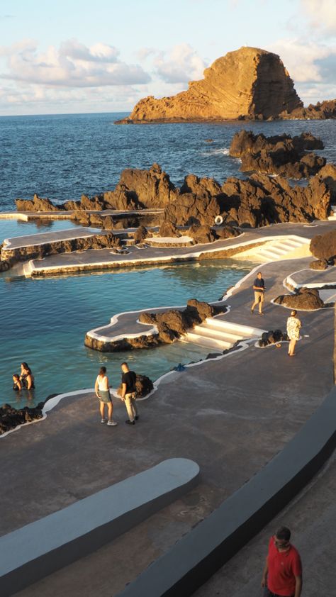 madeira island. natural swimming pools in Porto Moniz Porto Moniz Madeira, Pico Do Arieiro, Porto Moniz, Azores Islands, Travel Portugal, Travel Wishes, The Dolphins, Traditional Houses, Foggy Forest