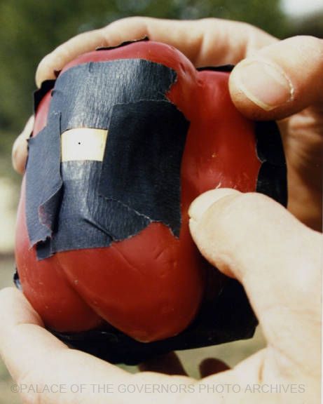 Because it is red, this pepper simulated a small darkroom as a natural safelight for black and white photographic paper.  The darkest red pepper worked best.  -Eric Renner    Photo Info:  “Red Pepper Pinhole Camera”  Photo By: Eric Renner  HP.2012.15.1044    More Info:  Pinhole Photography: From Historic Technique to Digital Application  by: Eric Renner Pinhole Camera Photos, Film Camera Photography, Pinhole Photography, Simple Camera, Photo Lessons, Alternative Photography, Best Digital Camera, Pinhole Camera, Photography Help