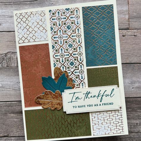 Sketch Saturday - All About Autumn — P.S. Paper Crafts Stampin Up September 2023 Mini Catalog, Thanksgiving Cards Handmade, Designer Paper Cards, Gratitude Cards, Stampin Up Project, Paper Scraps, Leaf Cards, Fall Mini, Designer Paper