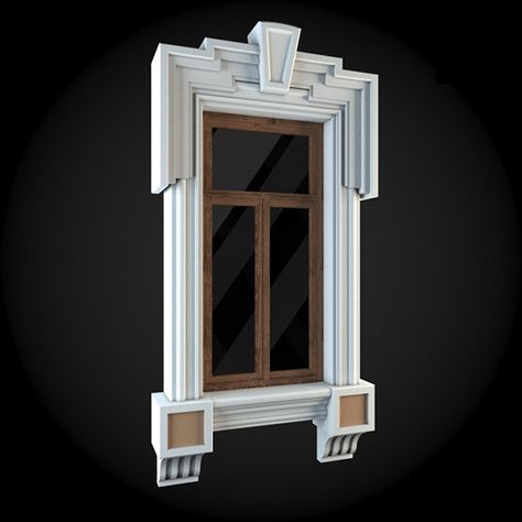 Window 058 #Window Classic Facade, Exterior Window, Architecture Classic, Classic Window, Window Trim Exterior, Window Molding, Classic House Design, 3d Interior Design, Architecture 3d