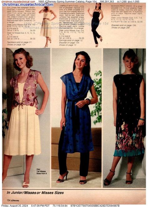 1980 JCPenney Spring Summer Catalog, Page 154 - Catalogs & Wishbooks Early 80s Fashion, Jcpenney Catalog, 1980 Fashion, 80s And 90s Fashion, 1990s Fashion, 1980s Fashion, Fashion Marketing, Fashion Catalogue, Burgundy Floral