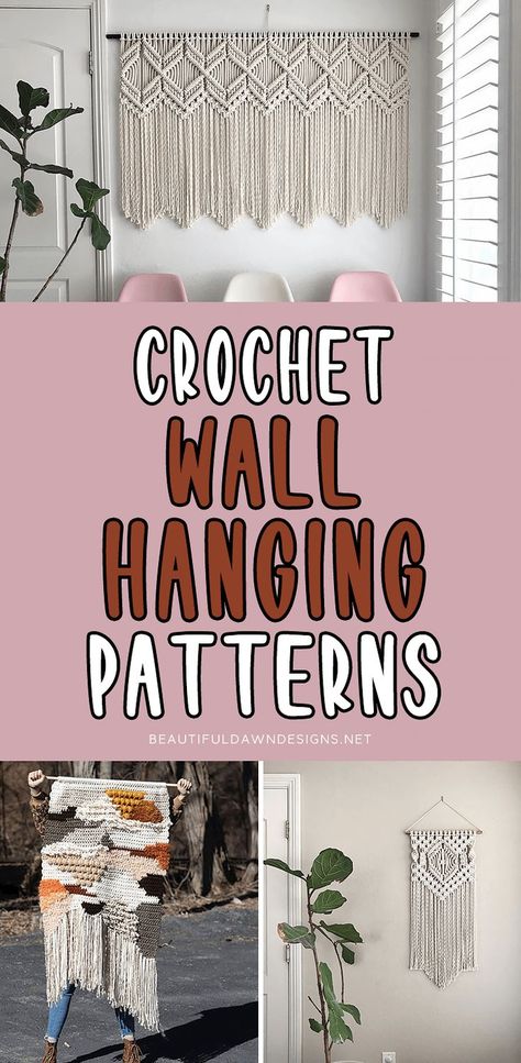 Crochet Wall Art Pattern, Crochet Home Decor Boho, Crochet Wall Hanging Patterns, Crochet Tapestries, Diy Crochet Wall Hanging, Crochet Wall Hanging Pattern, Crochet Zig Zag, Crochet Quotes, Cottage Crochet