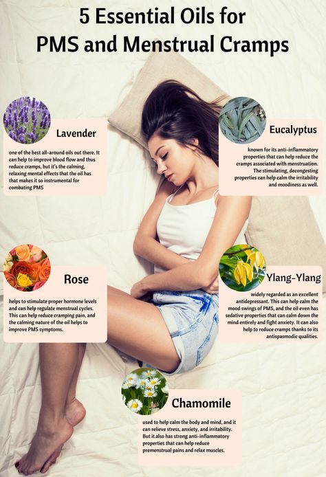 5 Essential Oils for PMS and Menstrual Cramps - Organic Aromas Essential Oils For Cramps, Cramp Remedies, Benefits Of Essential Oils, Essential Oils For Pain, Cramps Relief, Menstrual Health, Period Pain, Menstrual Cramps, Young Living Oils