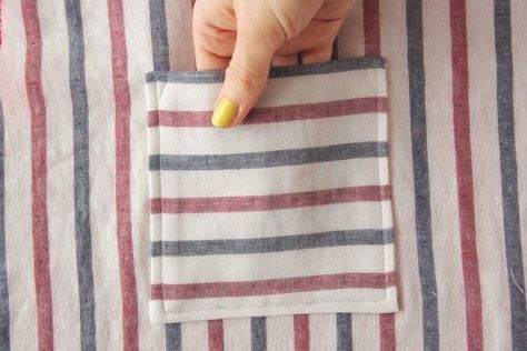 Learn how to sew patch pockets - like on The Great British Sewing Bee Pocket Sewing, British Sewing Bee, Great British Sewing Bee, Sewing Tshirt, Sewing Pockets, Sewing Bee, Basic Skills, Sewing Tutorials Free, Canvas Bags