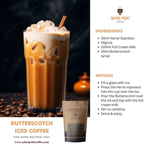 SAFARI RECIPE WEDNESDAY   🎉 Experience the magic of Butterscotch Iced Coffee – a symphony of our Coffee of the Month - Ethiopian Harrar and the sweet allure of butterscotch. Treat yourself to February's delight, now 10% off! 🌍✨ - - #SafariPrideCoffeeMoments #SafariRecipeWednesday #CoffeeSale #CoffeeSafari #Ilovecoffee #coffeetime #coffeeinspiration #coffeelover #EthiopianCoffee #safaripride #koffee #africancoffee #café #coffee #latte #specialtycoffee #organiccoffee #gourmetcoffee Butterscotch Coffee Recipe, Kahlua Baileys Drinks, Butterscotch Latte, Butterscotch Coffee, Baileys Drinks, Coffee Gifts Box, Coffee Sale, Ethiopian Coffee, Coffee Roaster