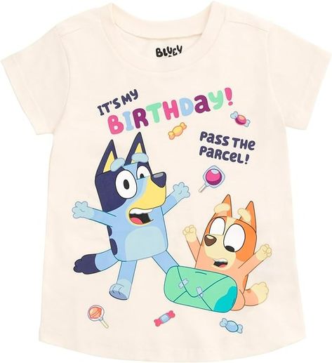 Amazon.com: Bluey Bingo Valentines Day July 4th Halloween Christmas Birthday T-Shirt Toddler to Big Kid: Clothing, Shoes & Jewelry Birthday Toddler Girl, Bingo Birthday, Bluey Characters, Character Dress Up, Bluey And Bingo, Bluey Bingo, Toddler Girl Shorts, Soft Clothes, Girls T Shirt