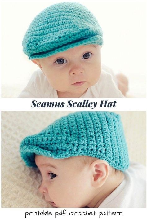 Cap Crochet Pattern, Crochet Baby Boy Hat, Crochet Baby Cap, Cap Crochet, Crochet Hat With Brim, Crochet Baby Hat Patterns, Baby Hat Patterns, Crochet Baby Boy, Bonnet Crochet