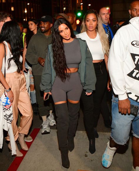 Teyana Taylor album release party - CosmopolitanUK Kim Kardashian Style Outfits, Kylie Kardashian, Estilo Kim Kardashian, Bike Shorts Outfit, Kim Kardashian Outfits, Kim K Style, Kardashian Outfit, Kylie Jenner Outfits, Kim Kardashian Style