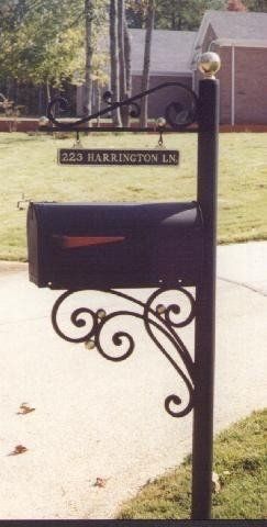 Iron Mailbox Post - Ideas on Foter Metal Mailbox Post, Wrought Iron Mailbox, Standing Mailbox, Retro Mailbox, Iron Mailbox, Outdoor Window Awnings, Mailbox Stand, Cool Mailboxes, Diy Mail