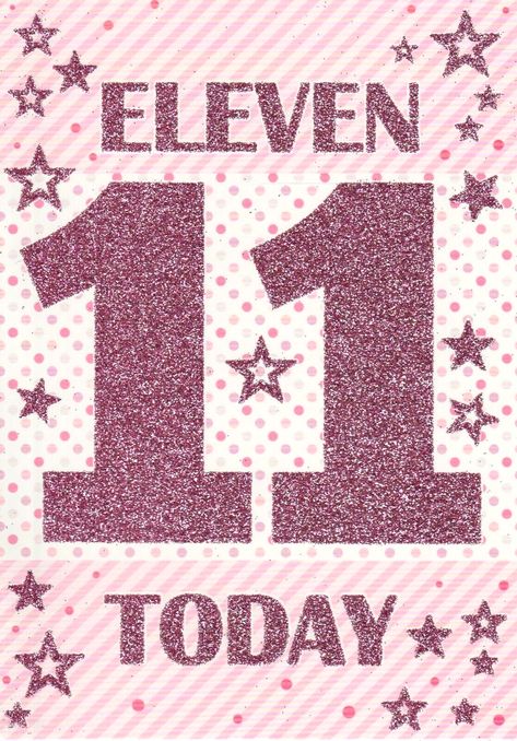 GIRLS 11TH BIRTHDAY CARD WITH ENVELOPE, CELLOPHANE WRAPPED, NEW, TOP QUALITY. THE CARD MEASURES APPROX 7.5" X 5.5" CARD 1 - ELEVEN TODAY, PINK GLITTER EFFECT, STAR DESIGN, COLOUR PRINT INSIDE MORE 11TH BIRTHDAY CARDS ARE AVAILABLE IN OUR SHOP! if you require your order quickly please select the first class postage option at the checkout! All of our 9" x 6" and 7.5" x 5.5" cards are sent out in board backed envelopes! Any over payments made on postage will be refunded within 24 hours Happy 11th Birthday Girl, Wallpaper Birthday, Friend Hoodies, Stellar Vbs, Effect Star, 11 Birthday, Happy 11th Birthday, Vbs 2023, Birthday Wishes Messages