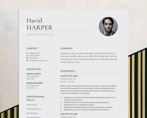 Ceo Resume, Resume Minimalist, Modern Cv Template, Basic Resume, Resume Professional, Executive Resume Template, Cv Template Word, Modern Cv, Minimalist Resume