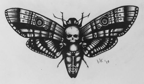 Moth Drawing, Moth Tattoo Design, Throat Tattoo, Deaths Head Moth, Lyric Tattoos, Back Of Shoulder Tattoo, Moth Tattoo, Tattoo Art Drawings, Head Tattoos