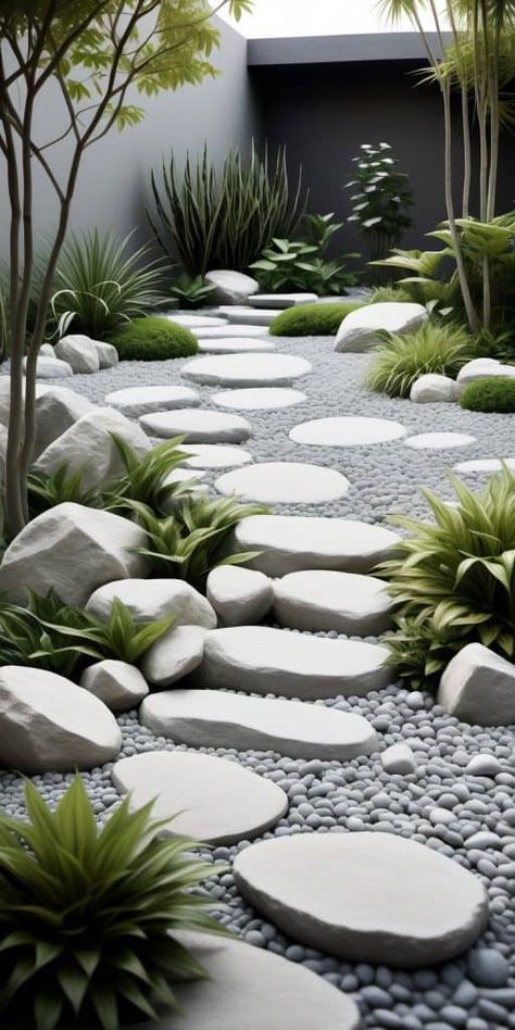 Rock Garden Landscaping Backyard Ideas, Stone Garden Ideas, Nature And Human, Succulent Landscape Design, Cascading Flowers, Front Garden Design, Rock Gardens, Rock Garden Landscaping, Home Owners