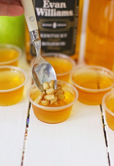 Bourbon Jello Shots, Apple Pie Shots, Apple With Cinnamon, Apple Cider Bourbon, Candied Orange Slices, Honey Whiskey, Cinnamon Whiskey, Apple Bourbon, Apple Cider Recipe