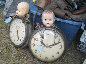 Clock Assemblage, Anatomy Decor, Creepy Baby Dolls, Assemblage Art Dolls, Broken Doll, All By Myself, Creepy Doll, Old Clocks, Found Object Art