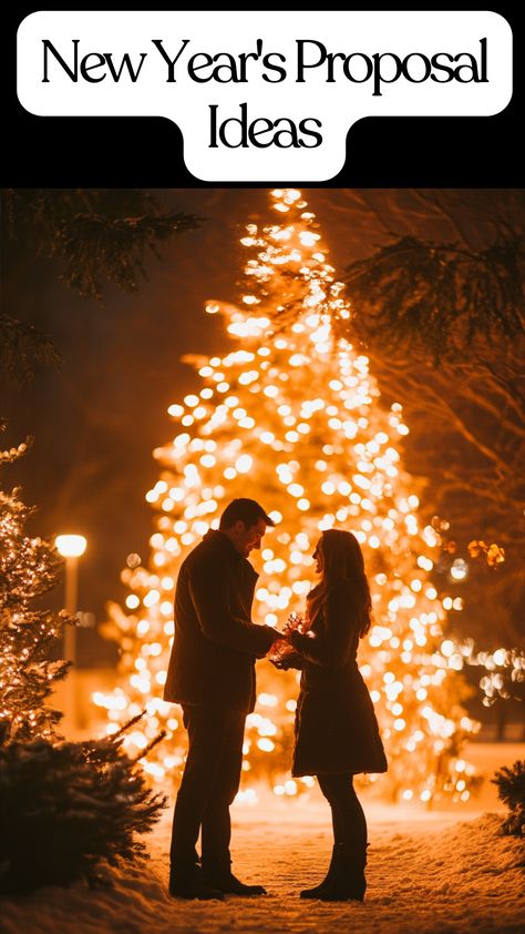 New Year's Eve proposal ideas for romantic and memorable moments. Proposal Ideas Fireworks, New Years Proposal Ideas Engagement, Christmas Tree Proposal, New Year’s Eve Proposal, Small Proposal Ideas At Home, Family Proposal Ideas, Cabin Proposal Ideas, Nye Proposal, Winter Proposal Ideas Engagement