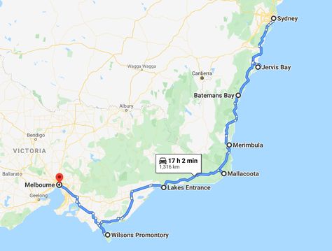 Melbourne To Sydney Road Trip, Wilsons Promontory, Batemans Bay, Australian Road Trip, Port Stephens, Coastal Country, Road Trip Routes, Pretty Beach, Trip Itinerary