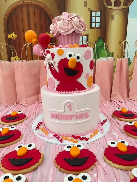 Elmo’s World First Birthday, Elmo Birthday Party Girl Cake, Elmo’s World Birthday Cake, 2nd Birthday Sesame Street Girl, Elmo First Birthday Cake, Elmo Second Birthday Girl, Elmo Themed 2nd Birthday Party, Elmo Birthday Cake Girl, Elmos World First Birthday