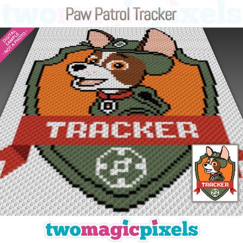 Paw Patrol Tracker crochet graph (C2C, Mini C2C, SC, HDC, DC, TSS), cross stitch; knitting; PDF download, no counts/instructions by TwoMagicPixels, $3.99 USD Paw Patrol Pixel Art Grid, Paw Patrol Crochet Blanket Pattern, Paw Patrol Cross Stitch Pattern, C2c Paw Patrol Crochet, Dog C2c Crochet Pattern, Paw Patrol Tracker, Magic Pixels, Cross Stitch Plastic Canvas, Two Magic Pixels