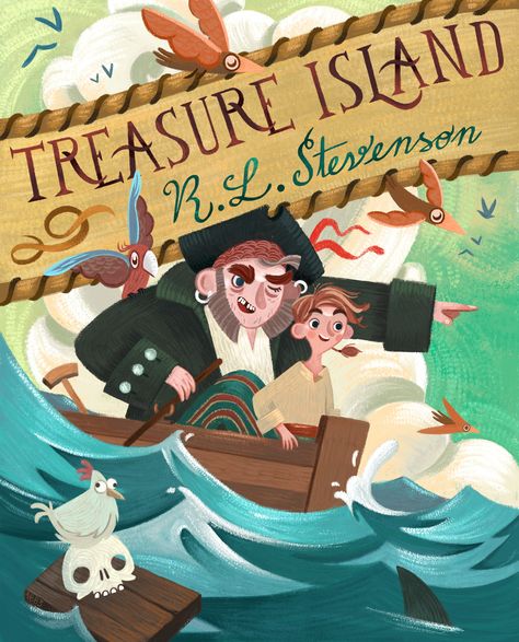 Fairytale Illustration, Treasure Planet, Graphic Design Lessons, Kids Story Books, People Illustration, Treasure Island, Pirate Ship, Childrens Illustrations, Children's Book Illustration