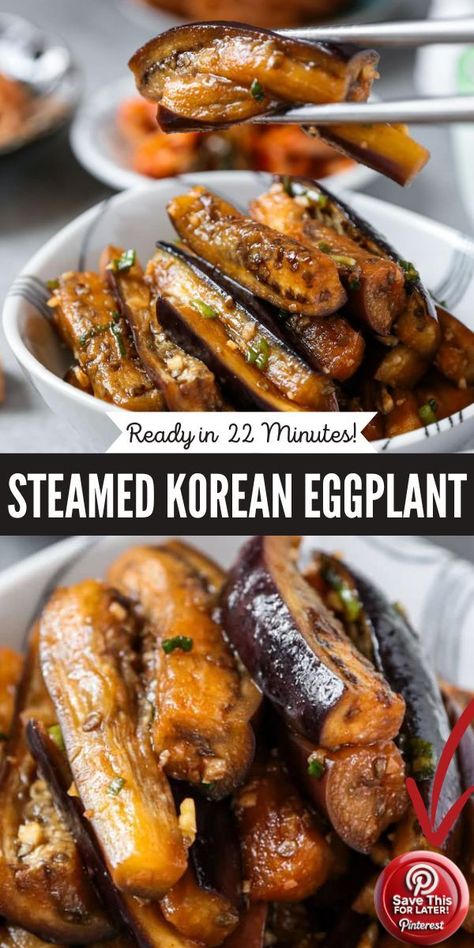 My Korean eggplant recipe is steamed until tender, then tossed in a pungent, sweet and slightly smoky garlic sauce. The first velvety bite reminds me of sitting in my favorite late night K-Town restaurant with friends, at a table packed with colorful banchan. I made sure this Korean garlic eggplant recipe could be ready in about 20 minutes, start to finish. Korean Eggplant, Restaurant With Friends, Banchan Recipe, Korean Garlic, Garlic Eggplant, 20 Min Meal, Steamed Eggplant, Eggplant Recipe, Gluten Free Chili