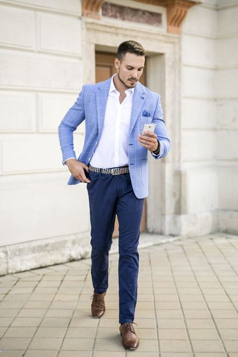 Light Blue Sports Coat Outfit Men, Blue Sport Coat Outfit, Light Blue Blazer Outfit Men, Light Blue Blazer Outfit, Smart Casual Blue, Blue Blazer Outfit Men, Sport Coat Outfit, Blue Blazer Outfit, Blazer Outfit Ideas